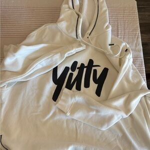 White Yitty Cropped Hoodie